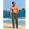 COOFANDY Men’s Casual Linen Pants Loose Fit Elastic Waist Drawstring Lightweight Pant Summer Beach Trousers(Drak Grey)