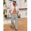 COOFANDY Men’s Casual Linen Pants Loose Fit Elastic Waist Drawstring Lightweight Pant Summer Beach Trousers(Light Grey)