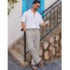 COOFANDY Men’s Casual Linen Pants Loose Fit Elastic Waist Drawstring Lightweight Pant Summer Beach Trousers(Light Grey)