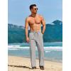 COOFANDY Men’s Casual Linen Pants Loose Fit Elastic Waist Drawstring Lightweight Pant Summer Beach Trousers(Light Grey)