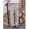 COOFANDY Men’s Casual Linen Pants Loose Fit Elastic Waist Drawstring Lightweight Pant Summer Beach Trousers(Light Grey)