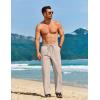COOFANDY Men’s Casual Linen Pants Loose Fit Elastic Waist Drawstring Lightweight Pant Summer Beach Trousers(Light Khaki)