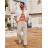 COOFANDY Men’s Casual Linen Pants Loose Fit Elastic Waist Drawstring Lightweight Pant Summer Beach Trousers(Light Khaki)