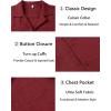 COOFANDY Mens Casual Linen Shirt Short Sleeve Button Down Shirt Summer Beach Hawaiian Shirts(Burgundy)