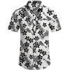 COOFANDY Mens Casual Linen Shirt Short Sleeve Button Down Shirt Summer Beach Hawaiian Shirts(Pineapple-white)