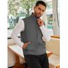 COOFANDY Men’s Casual Outerwear Vest Lightweight Zip Up Sleeveless Jacket Outdoor Work Hiking Travel Golf Vest with Pockets(Dark Grey)