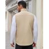 COOFANDY Men’s Casual Outerwear Vest Lightweight Zip Up Sleeveless Jacket Outdoor Work Hiking Travel Golf Vest with Pockets(Khaki)