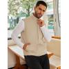 COOFANDY Men’s Casual Outerwear Vest Lightweight Zip Up Sleeveless Jacket Outdoor Work Hiking Travel Golf Vest with Pockets(Khaki)