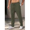 COOFANDY Men’s Casual Pants Waffle Knit Yoga Pants Lightweight Sweatpants Open Bottom Lounge Trousers(Army Green)