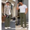 COOFANDY Men’s Casual Pants Waffle Knit Yoga Pants Lightweight Sweatpants Open Bottom Lounge Trousers(Army Green)