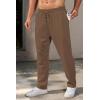 COOFANDY Men’s Casual Pants Waffle Knit Yoga Pants Lightweight Sweatpants Open Bottom Lounge Trousers(Brown)