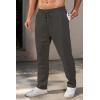 COOFANDY Men’s Casual Pants Waffle Knit Yoga Pants Lightweight Sweatpants Open Bottom Lounge Trousers(Dark Grey)