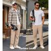 COOFANDY Men’s Casual Pants Waffle Knit Yoga Pants Lightweight Sweatpants Open Bottom Lounge Trousers(Khaki)