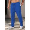 COOFANDY Men’s Casual Pants Waffle Knit Yoga Pants Lightweight Sweatpants Open Bottom Lounge Trousers(Royal Blue)