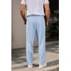 COOFANDY Men’s Casual Pants Waffle Knit Yoga Pants Lightweight Sweatpants Open Bottom Lounge Trousers(Sky Blue)