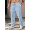 COOFANDY Men’s Casual Pants Waffle Knit Yoga Pants Lightweight Sweatpants Open Bottom Lounge Trousers(Sky Blue)