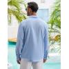 COOFANDY Men’s Casual Shirt Long Sleeve Casual Button Down Shirt for Men Summer Beach Wedding Shirt(Clear Blue)