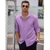COOFANDY Men’s Casual Shirt Long Sleeve Casual Button Down Shirt for Men Summer Beach Wedding Shirt(Lavender)