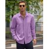 COOFANDY Men’s Casual Shirt Long Sleeve Casual Button Down Shirt for Men Summer Beach Wedding Shirt(Lavender)