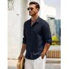 COOFANDY Men’s Casual Shirt Long Sleeve Casual Button Down Shirt for Men Summer Beach Wedding Shirt(Persian Blue)
