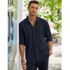 COOFANDY Men’s Casual Shirt Long Sleeve Casual Button Down Shirt for Men Summer Beach Wedding Shirt(Persian Blue)