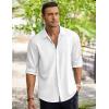 COOFANDY Men’s Casual Shirt Long Sleeve Casual Button Down Shirt for Men Summer Beach Wedding Shirt(White)