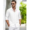 COOFANDY Men’s Casual Shirt Long Sleeve Casual Button Down Shirt for Men Summer Beach Wedding Shirt(White)