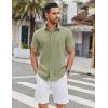 COOFANDY Mens Casual Shirts Short Sleeve Button Down Shirt Wrinkle Free Summer Shirt(Army Green)