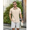 COOFANDY Mens Casual Shirts Short Sleeve Button Down Shirt Wrinkle Free Summer Shirt(Beige)
