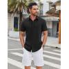 COOFANDY Mens Casual Shirts Short Sleeve Button Down Shirt Wrinkle Free Summer Shirt(Black)