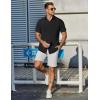 COOFANDY Mens Casual Shirts Short Sleeve Button Down Shirt Wrinkle Free Summer Shirt(Black)