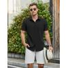 COOFANDY Mens Casual Shirts Short Sleeve Button Down Shirt Wrinkle Free Summer Shirt(Black)