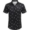 COOFANDY Mens Casual Shirts Short Sleeve Button Down Shirt Wrinkle Free Summer Shirt(Black Palm Tree)