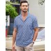COOFANDY Mens Casual Shirts Short Sleeve Button Down Shirt Wrinkle Free Summer Shirt(Blue Palm Tree)