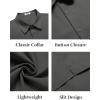 COOFANDY Mens Casual Shirts Short Sleeve Button Down Shirt Wrinkle Free Summer Shirt(Dark Gray)