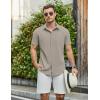 COOFANDY Mens Casual Shirts Short Sleeve Button Down Shirt Wrinkle Free Summer Shirt(Grey)