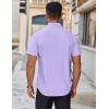 COOFANDY Mens Casual Shirts Short Sleeve Button Down Shirt Wrinkle Free Summer Shirt(Lavender)