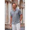 COOFANDY Mens Casual Shirts Short Sleeve Button Down Shirt Wrinkle Free Summer Shirt(Light Gray)