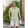 COOFANDY Mens Casual Shirts Short Sleeve Button Down Shirt Wrinkle Free Summer Shirt(Light Green)