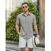 COOFANDY Mens Casual Shirts Short Sleeve Button Down Shirt Wrinkle Free Summer Shirt(Light Grey)