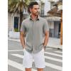COOFANDY Mens Casual Shirts Short Sleeve Button Down Shirt Wrinkle Free Summer Shirt(Light Grey)