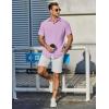 COOFANDY Mens Casual Shirts Short Sleeve Button Down Shirt Wrinkle Free Summer Shirt(Light Purple)
