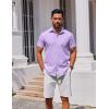 COOFANDY Mens Casual Shirts Short Sleeve Button Down Shirt Wrinkle Free Summer Shirt(Lilac)
