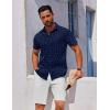 COOFANDY Mens Casual Shirts Short Sleeve Button Down Shirt Wrinkle Free Summer Shirt(Navy Anchor-white)