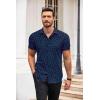 COOFANDY Mens Casual Shirts Short Sleeve Button Down Shirt Wrinkle Free Summer Shirt(Navy Anchor-white)