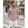 COOFANDY Mens Casual Shirts Short Sleeve Button Down Shirt Wrinkle Free Summer Shirt(Pink)