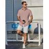 COOFANDY Mens Casual Shirts Short Sleeve Button Down Shirt Wrinkle Free Summer Shirt(Pink)