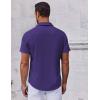COOFANDY Mens Casual Shirts Short Sleeve Button Down Shirt Wrinkle Free Summer Shirt(Purple)