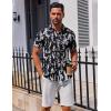 COOFANDY Mens Casual Shirts Short Sleeve Button Down Shirt Wrinkle Free Summer Shirt(White-black Abstract)