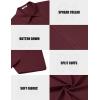 COOFANDY Mens Casual Shirts Short Sleeve Button Down Shirt Wrinkle Free Summer Shirt(Wine Red)
